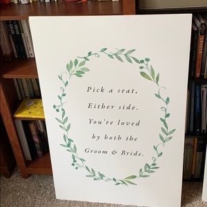 Wedding sign, pick a seat either side, foam board